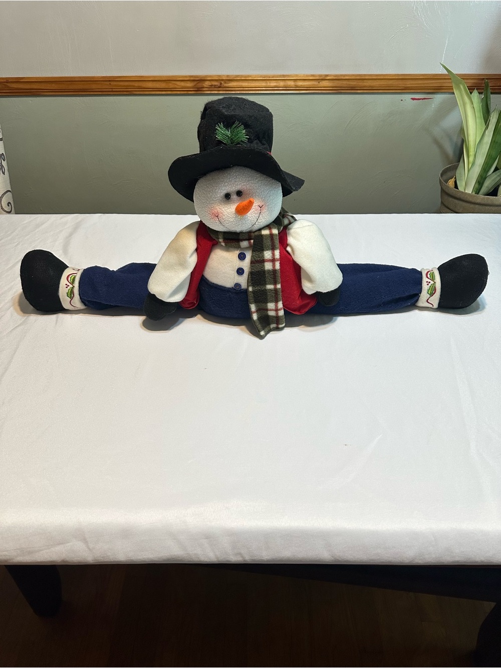 Snowman Door Draft Stopper - White, Black, Blue, Red